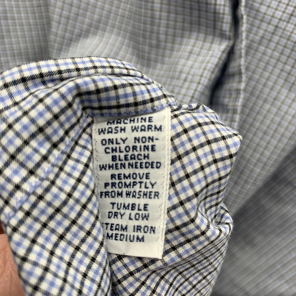 VTG Ralph Lauren Yarmouth Dress Shirt Mens 17 34/35‎ Plaid Tattersall Check Blue - Picture 10 of 11